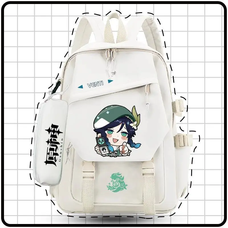 Genshin Impact 3-6 Grade INS Korean Version Bag Elementary Middle School Boys Girls Large Capacity Lightweight Cartoon Backpack