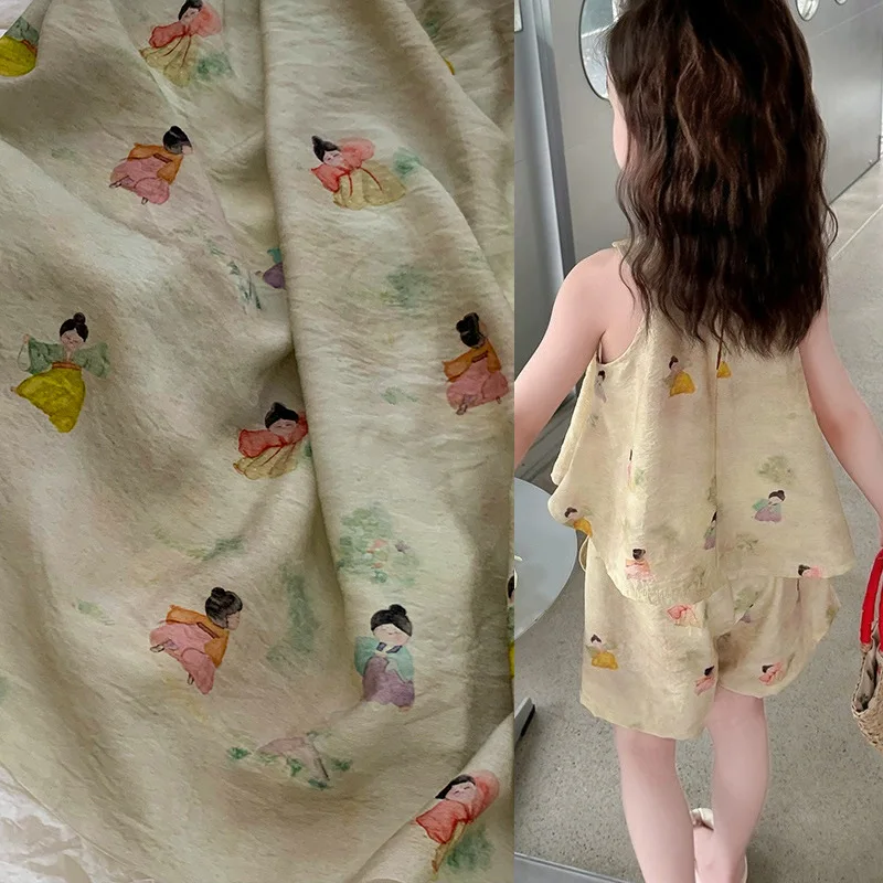 

Ткань с милым принтом для летней одежды «сделай сам», брюки, платье-рубашка, 142 см, белая, 110 г/м2, тонкая удобная ткань для шитья Y196