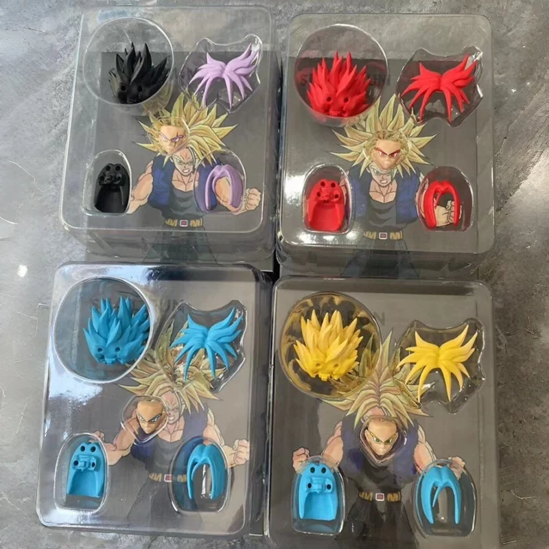 

Shf Dragon Ball Z Super Saiyan Trunks Gohan Fusion Multi Color Replacement Head Sculpt Hand Parts Action Figure Accessory Set