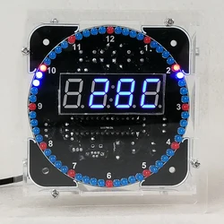 DIY Rotating Digital LED Display Module Alarm Electronic Digital Clock Kit 51 SCM Learning Board 5V DS1302 MCU STC15W408