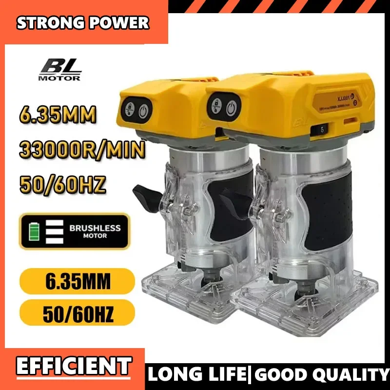 Fit Dewalt Brushless 33000RPM Trimmer elettrico Cordless Rifilatrice per legno Router di legno Fresatura Incisione Stozzatrice