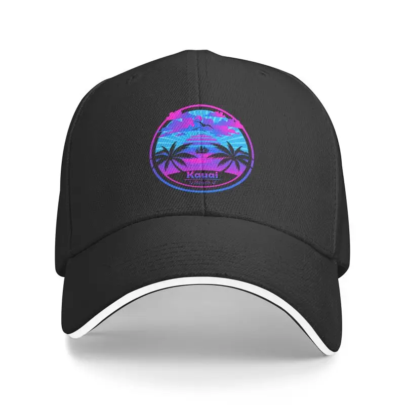 Custom Kauai Hawaii Beach Baseball Cap Women Men Breathable Palm Trees Sunset Dad Hat Sports