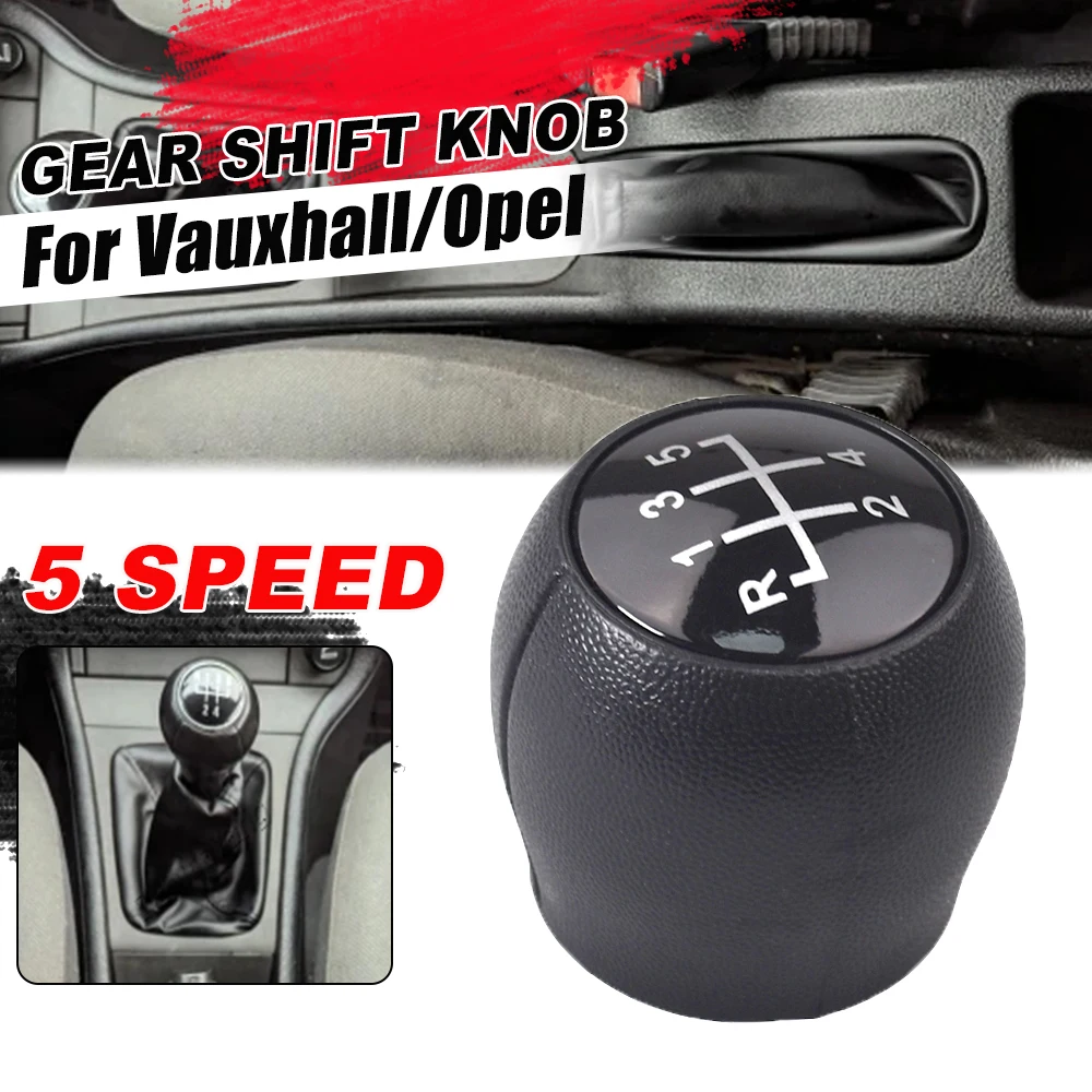 Black Leather 5 Speed Car Gear Stick Shift Knob Gaiter Boot Cover for Vauxhall Opel Astra II G Zafira A Parking Handbrake Cover