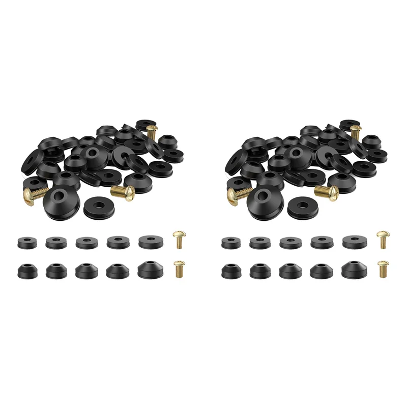Faucet Washers, 116-Pack Flat And Beveled Rubber Faucet Washers And Brass Bibb Screws Assortment Replacement Kit-B61B