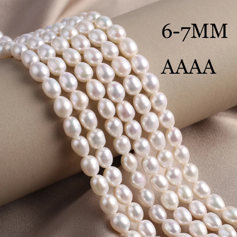 Aaaa klassische 6-7mm hochwertige reis förmige Perle lose Abstands perlen für Schmuck herstellung