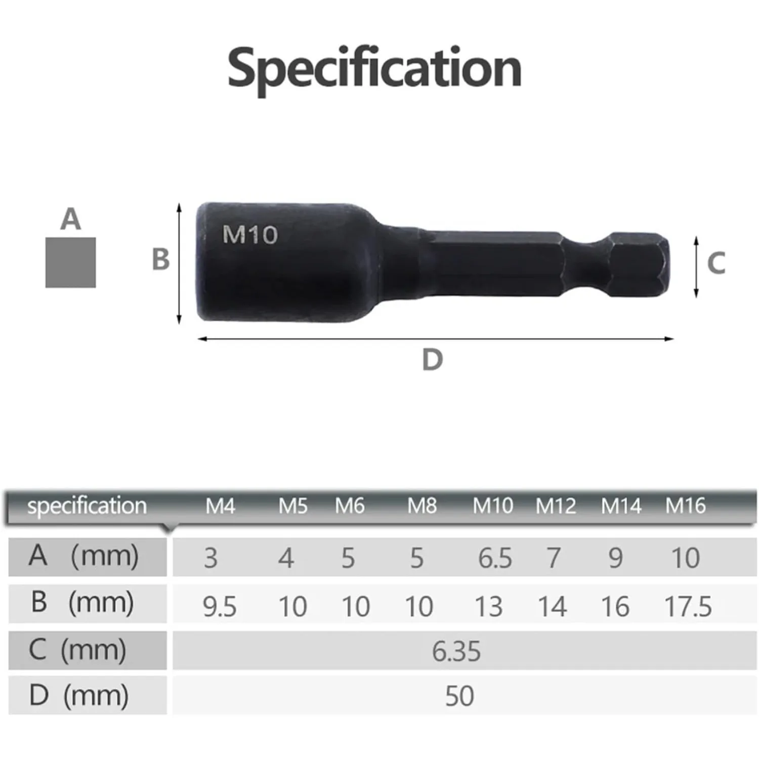 8/7/6PCS Tap Die Socket Adapter 1/4 '' Hex Shank Machine Screw Metric Plug Threading Tool for Electric Drill M4 M5 M6 M8 M10 M12 image 6