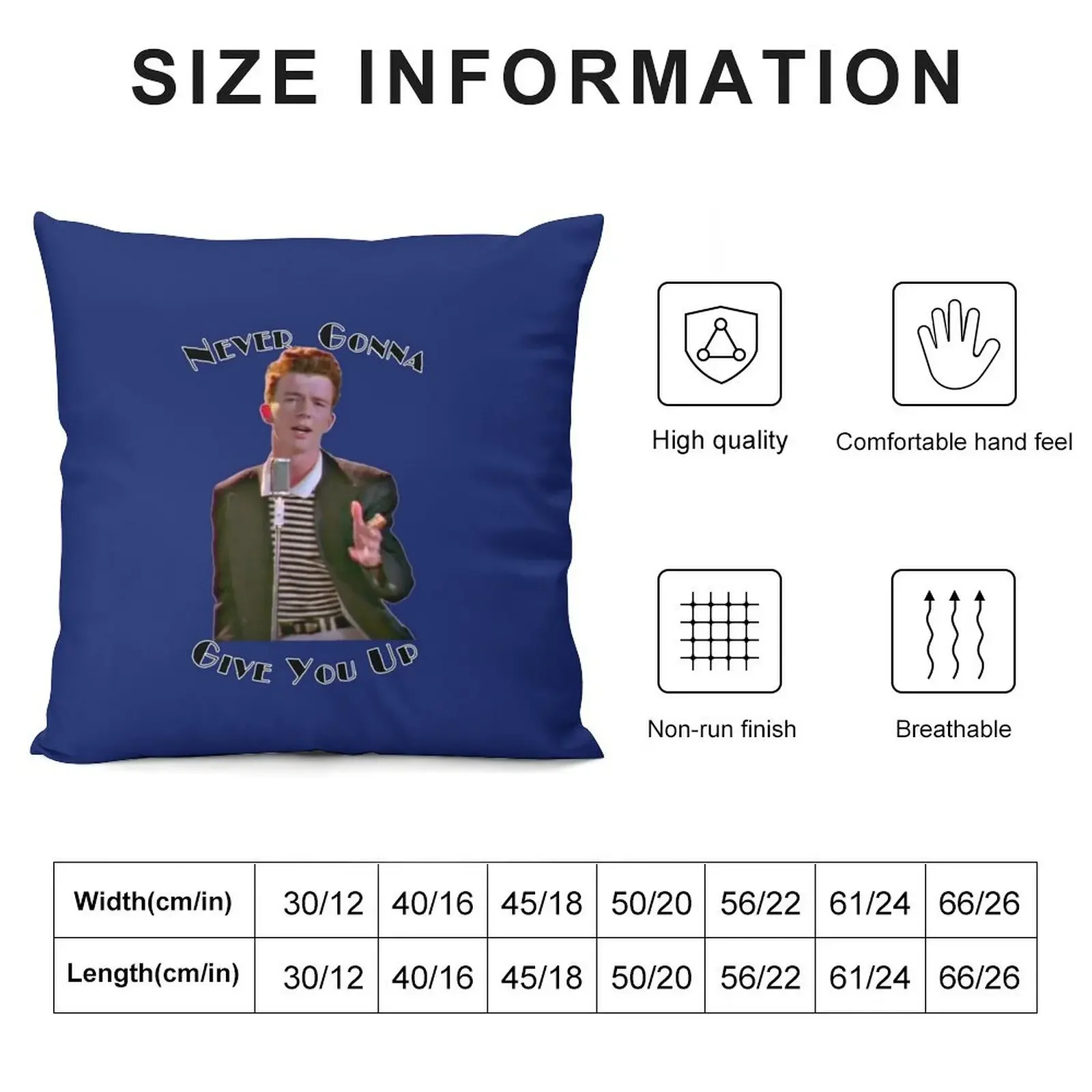 Never Gonna Give You Up Rickroll - Rick Astley Throw Pillow Decorative Sofa Cushions pillows decor home pillow