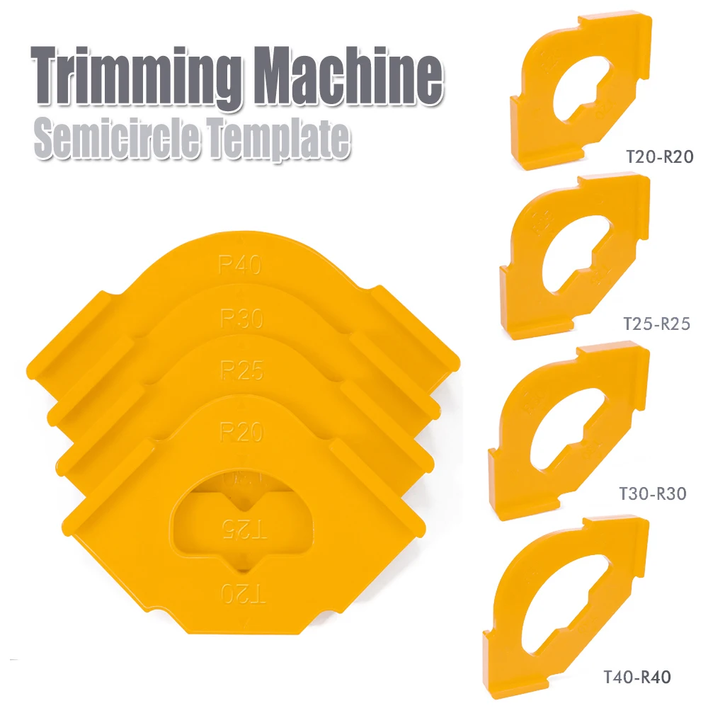 

Новинка 2023 года, 4 шт., набор угловых приспособлений из АБС-пластика, направляющая шаблона фрезерного станка R20-R40 мм со измерительной шкалой для деревообрабатывающего проекта