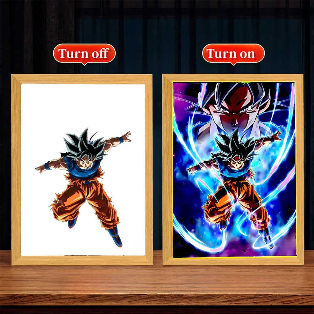 

Anime Light Painting Figure Dragon Ball Z Light Painting Photo Frame Goku Led Night Light Lamp Bedside Table Decorate Christmas