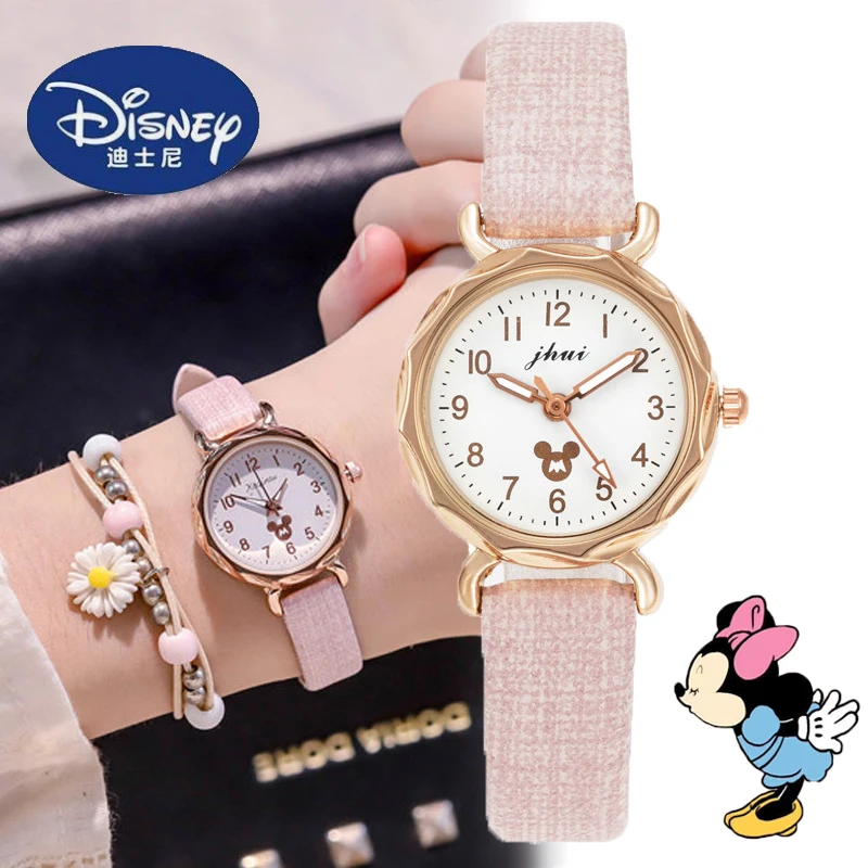 Disney Anime Minnie Mouse Children Watch Kawaii Mickey Watch Cartoon Cute Woman Watch Accessories Girl Toy Gifts