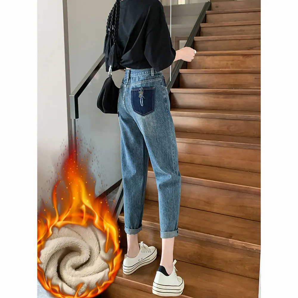 

Baggy Big Size Harem Jeans for Women Elastic High Waist Denim Pants Vintage Fashion Pantalones Casual Spring New Vaqueros XK153