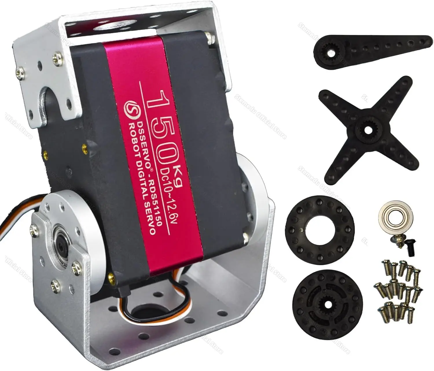 

Цифровой сервопривод RDS51150 на 150 кг, двухвальный, 12 В, со стальными шестернями, кронштейн для сервопривода, для радиоуправляемых машин 1/5, краулеров, роботов, с углом поворота 180/270 градусов °