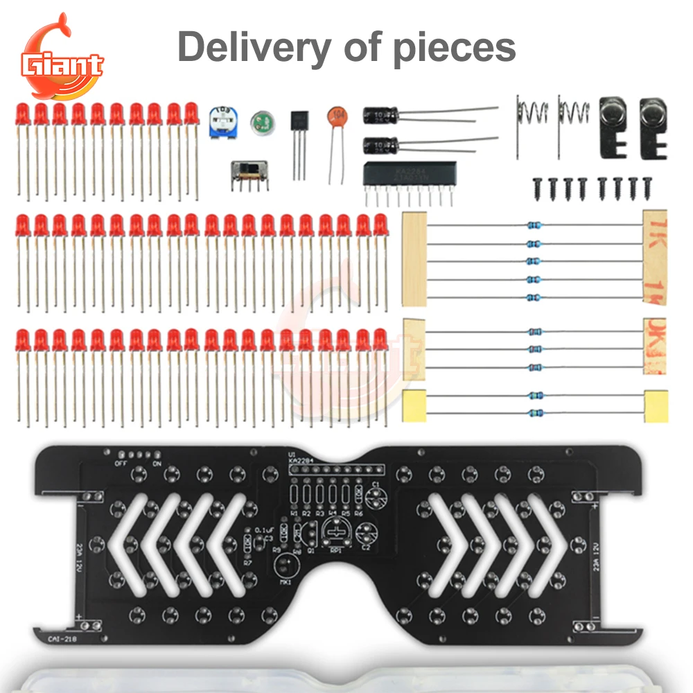 DIY Voice Controlled LED Luminous Glasses Making Kit LED Flashing Light Electronic Parts DIY Welding Practice Production Kit