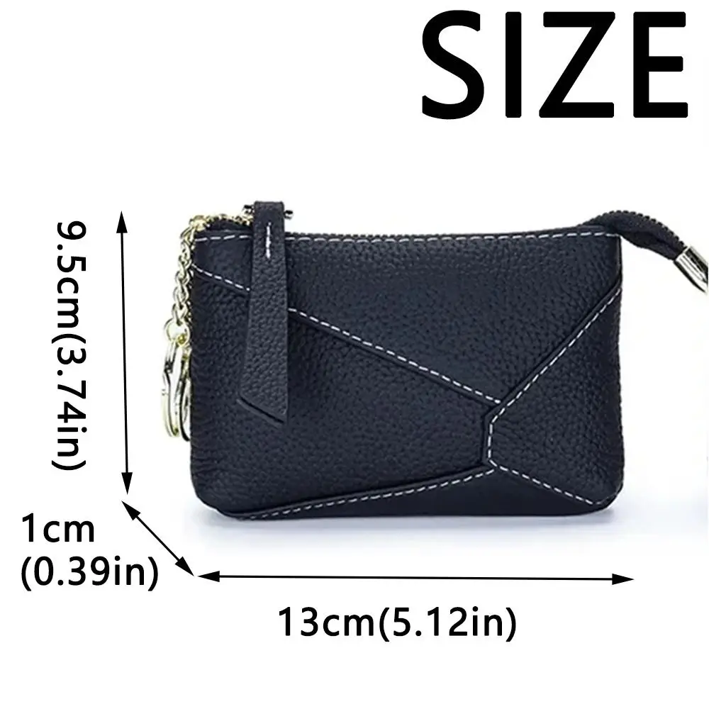 Gift Fashion Women's Coin Wallet Cowhide Leather Portable Leather Mini Wallet Compact Multi-Cards Slot Mini Keychain Bag Women