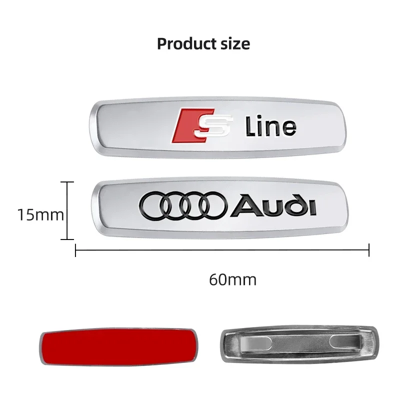 1pc Metal Interior Seat Back Emblems Stickers Badges Logos for ABT Sline Audi A3 A4 B8 8P B9 8V A1 A6 C6 Q3 Q5 C7 Seat Accessory