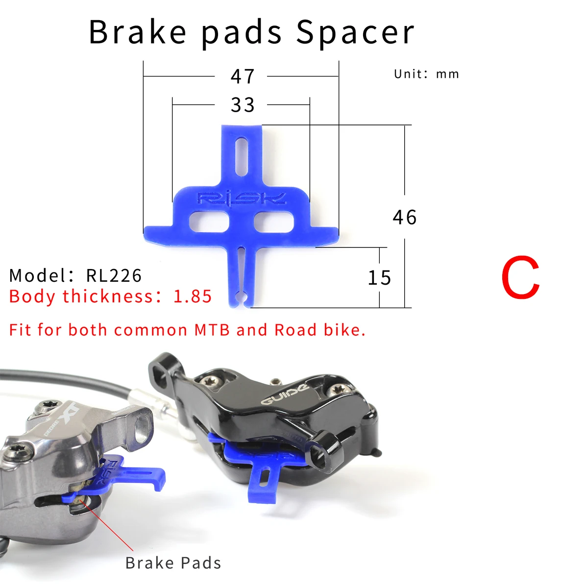 2PCS Bike Hydraulic Disc Brake Bleed Spacer Piston Retainer Brake Caliper Pad Spacer Washer Instert Tool Spreader