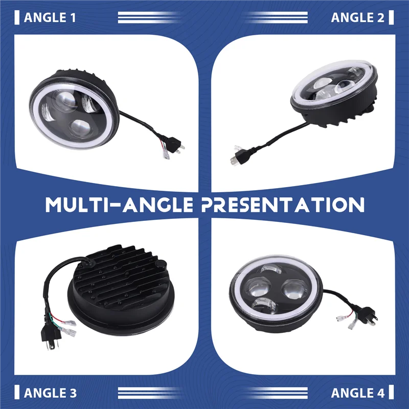 5-3/4 นิ้วไฟหน้ารถจักรยานยนต์ LED ไฟหน้าสําหรับ Sportster Iron 883 Dyna Street Bob