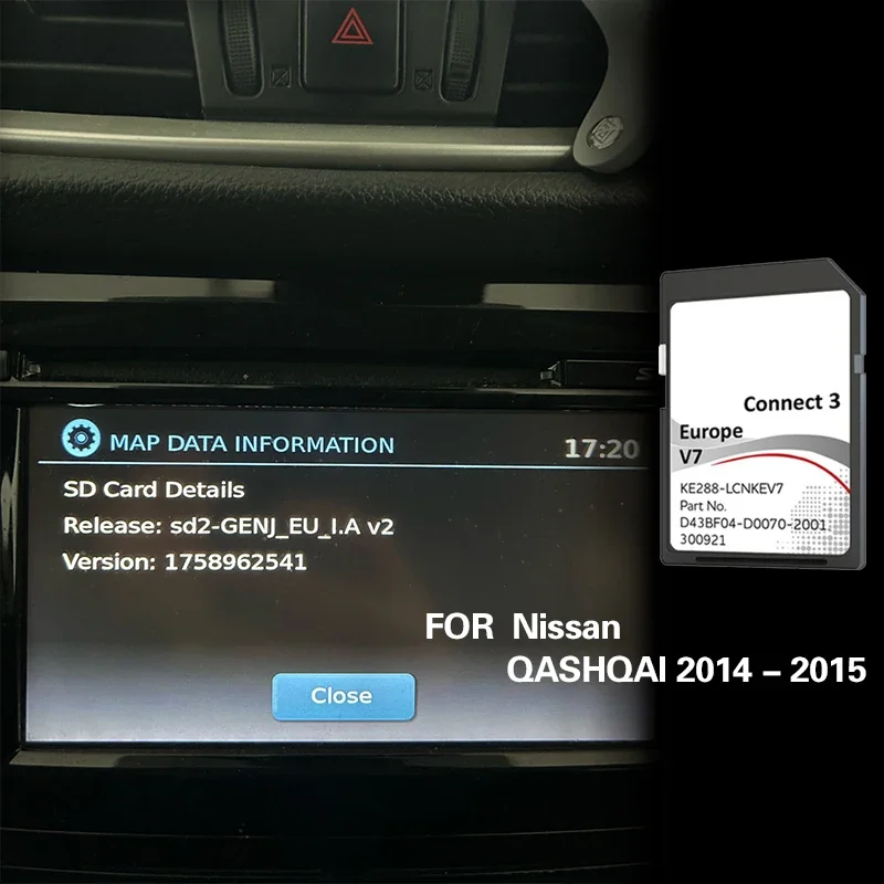 for Nissan QASHQAI 2014 2015 Navigation SD Map 16GB Spain Sweden Turkey Sat NAV