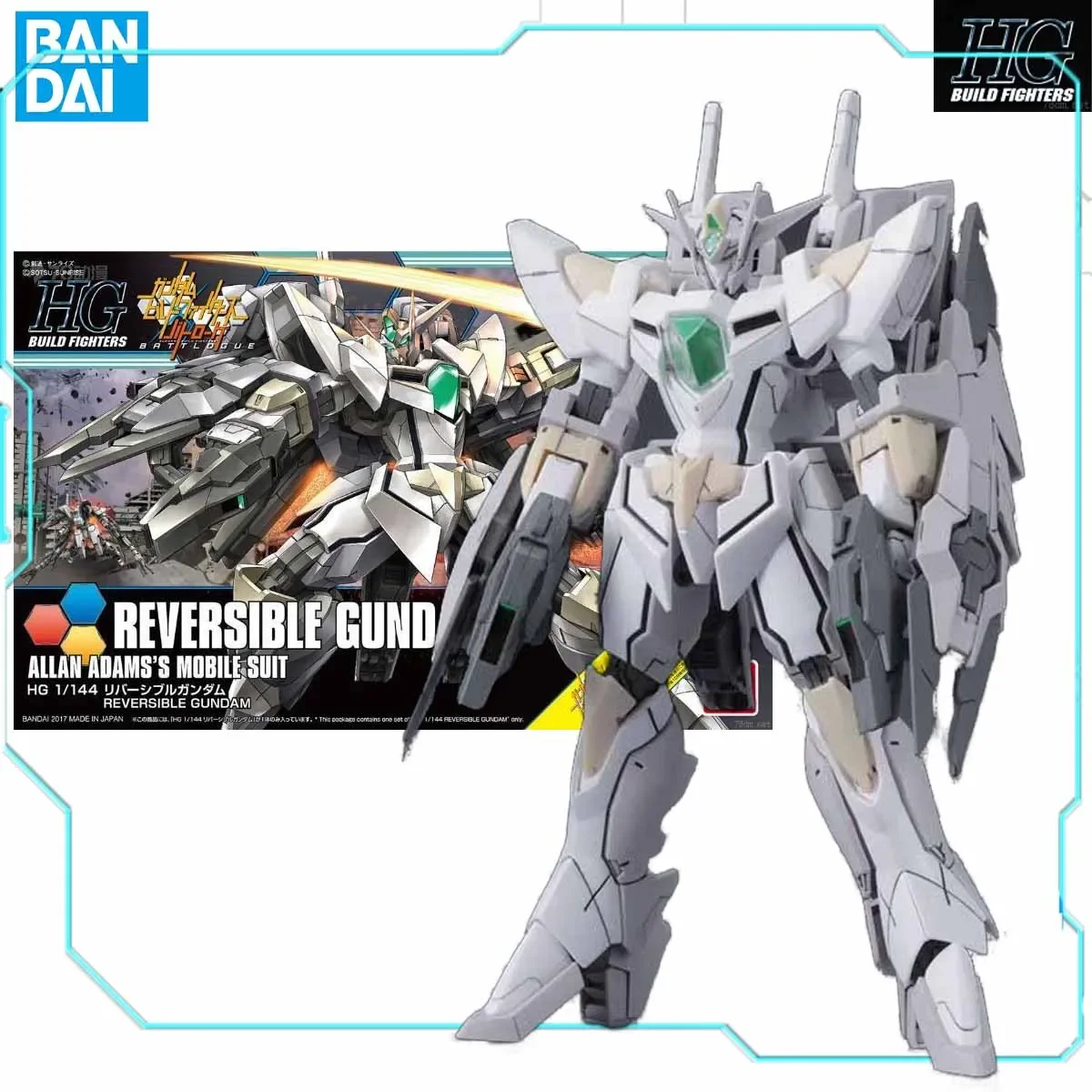 

GENUINE BANDAI 1/144 HGBF 063 REVERSIBlE GUNDAM ALLAN ADAMS'S MOBILE SUIT HIGHLY PLAYABLE ASSEMBLY TOYS