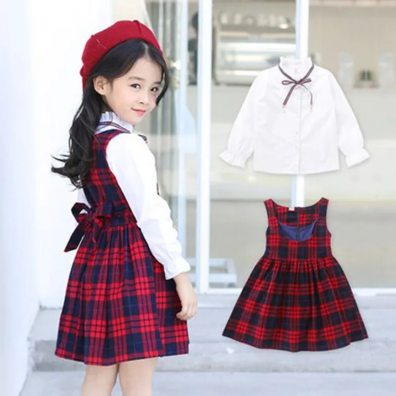 فستان قميص TikTok الفيروسية للربيع والخريف للفتيات - فستان أنيق للأطفال الكبار والمتوسط لعمر 4-12 سنة #4