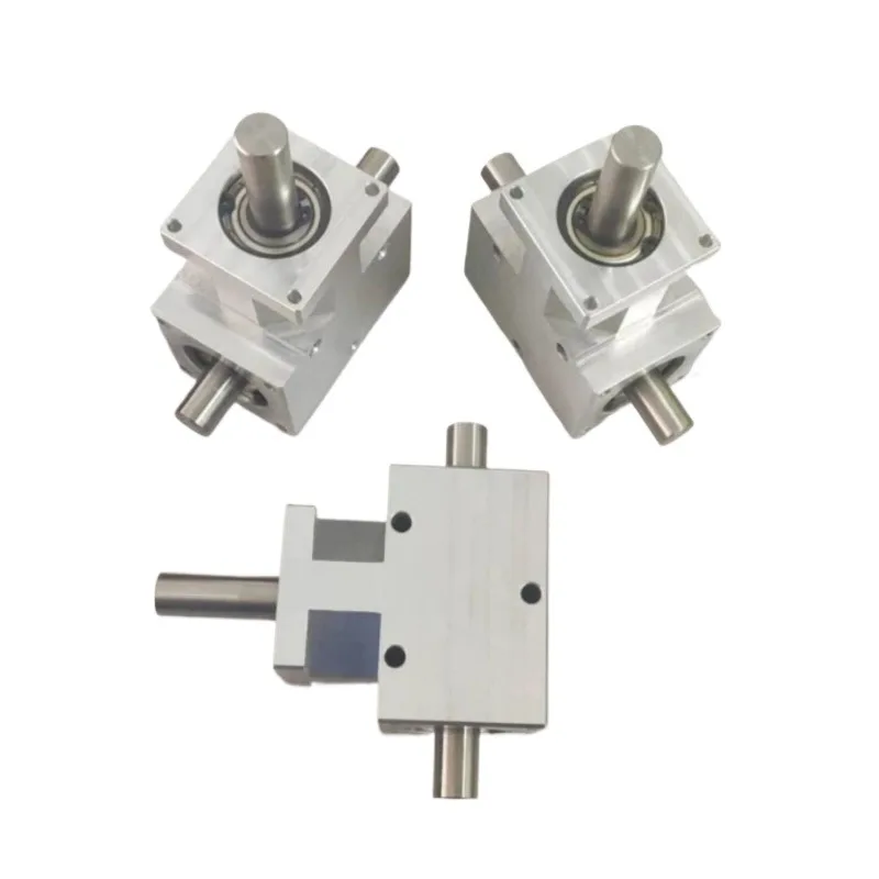 90 Degree Small Angle Gearbox 1:1 Bevel Gear, 12mm Shaft Same Direction Dual Output Gear Assembly