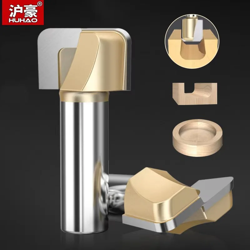 

HUHAO Milling Cutter Tools Slotting Trimming Tngraving Wood Router Bit 1/2 Shank TCT End Mill High Quality Woodworking Tools