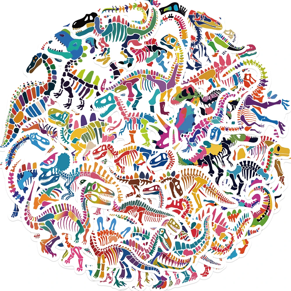 50pcs Colorful Dragon Stickers Cartoon DIY Bone Waterproof Graffiti Stickers Wall Skateboard Laptop Motorcycle Kids Gift Toy