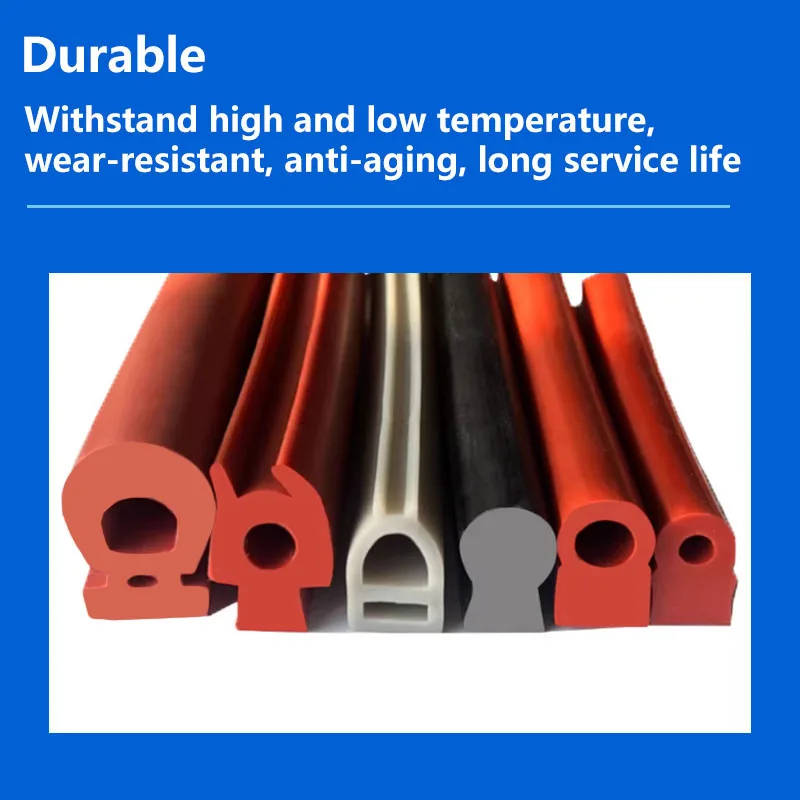 

High-temperature resistant silicone profile sealing strip for door gaps