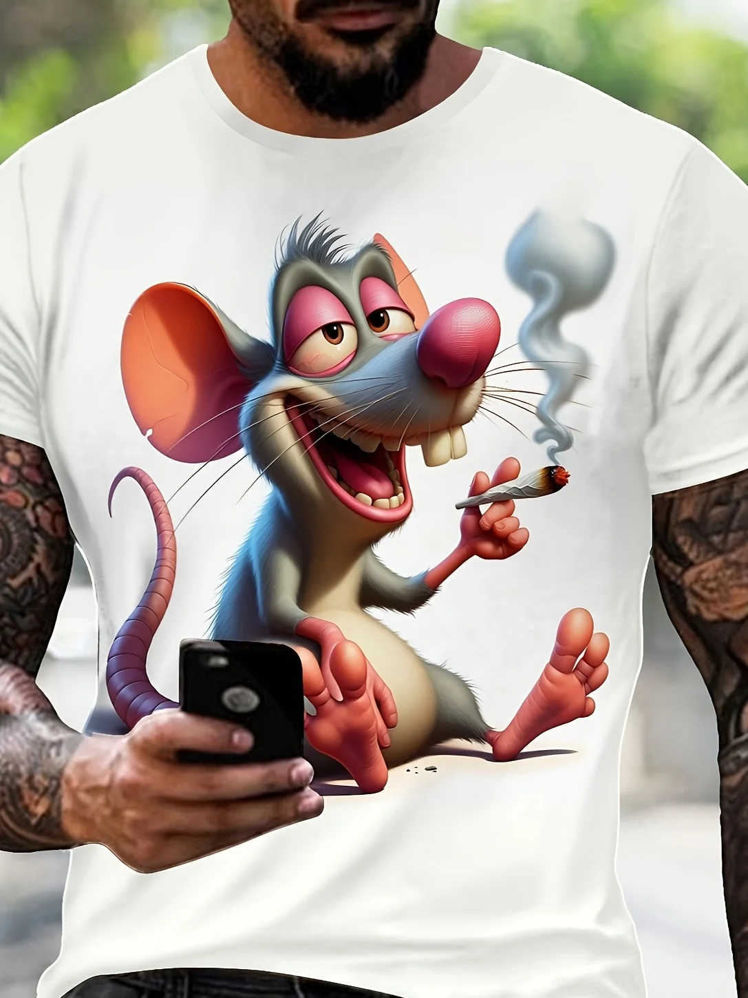 

Забавная мужская футболка с принтом мыши, повседневные топы с короткими рукавами, модные футболки, уличная уличная одежда, одежда унисекс 2000, одежда