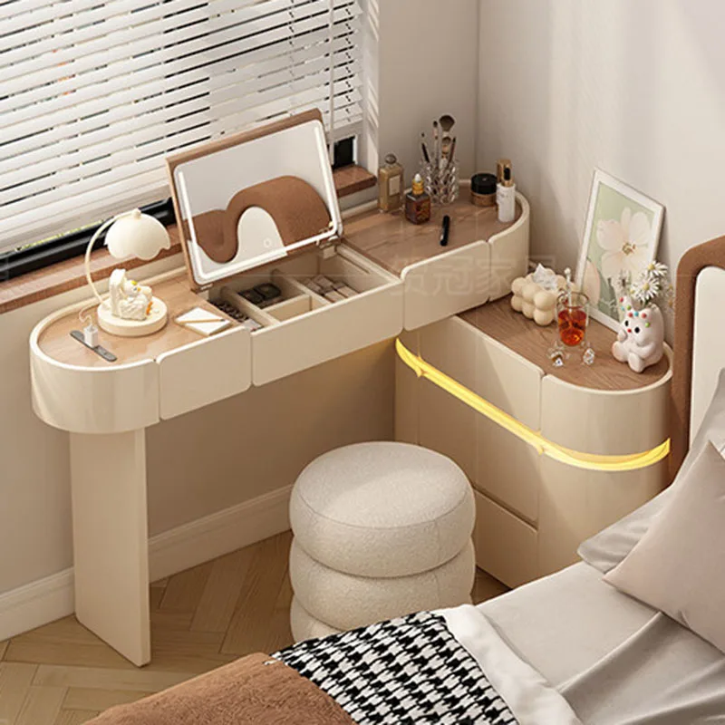 Mesa de tocador de lujo moderna para dormitorio con almacenamiento, cómoda para estudio, mueble para el hogar