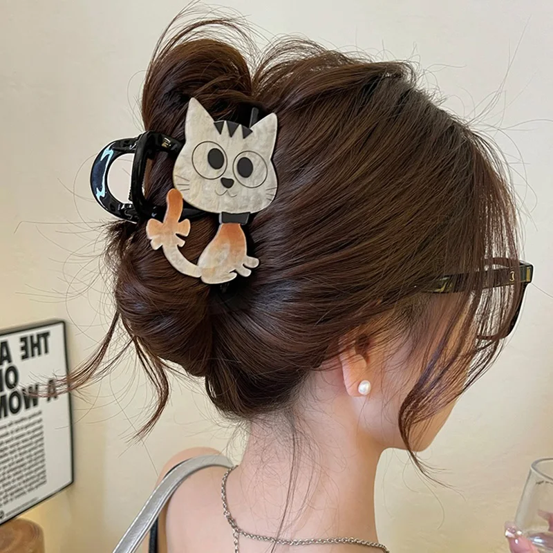 New Cute Cartoon Cat Hair Claw For Women Girls Sweet Hair Ornament Back Headband Hair Clips Hairpins Fashion Hair Accessories