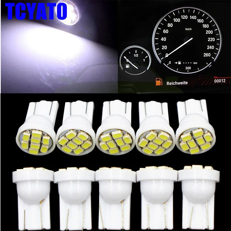 10pcs/Set White LED Dash Instrument Gauge Cluster Light Bulb 12V Fit for Honda Element 2003 2004 2005 2006 New