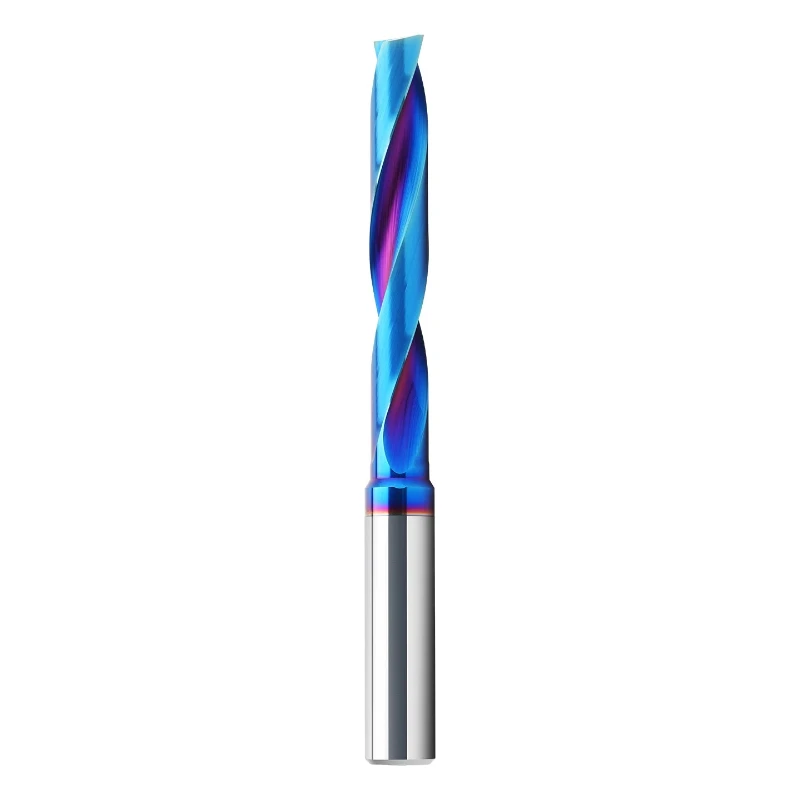 Nano Blue Coated Carbide Flat Drill HRC65 180 Deg 0.5-20mm CNC Drilling Cutter for Steel Tilted Surface Hole Processing