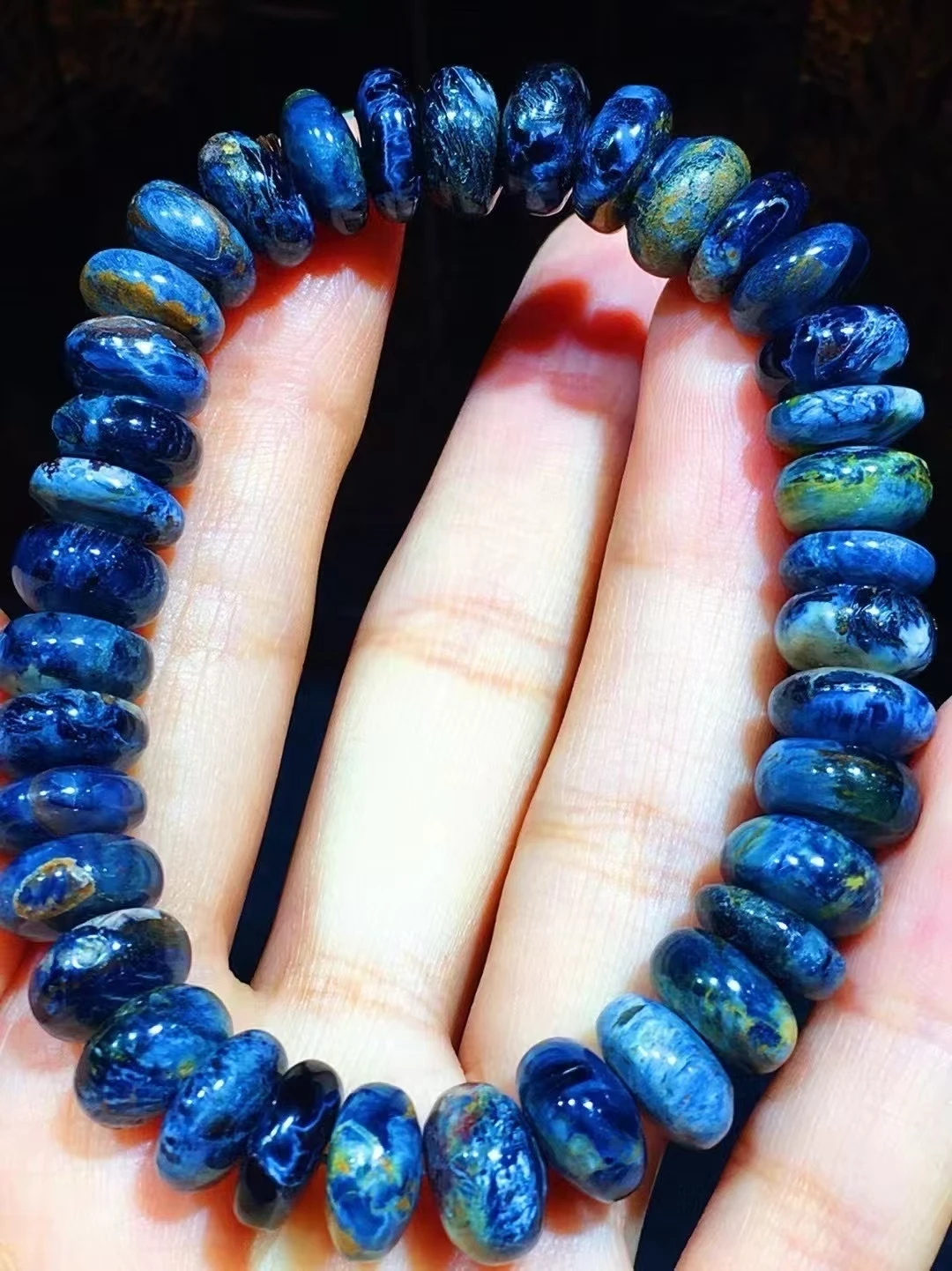 

Natural Blue Pietersite Gemstone Barrel Beads Bracelet 10.3x5mm Pietersite Jewelry From Namibia AAAAAA