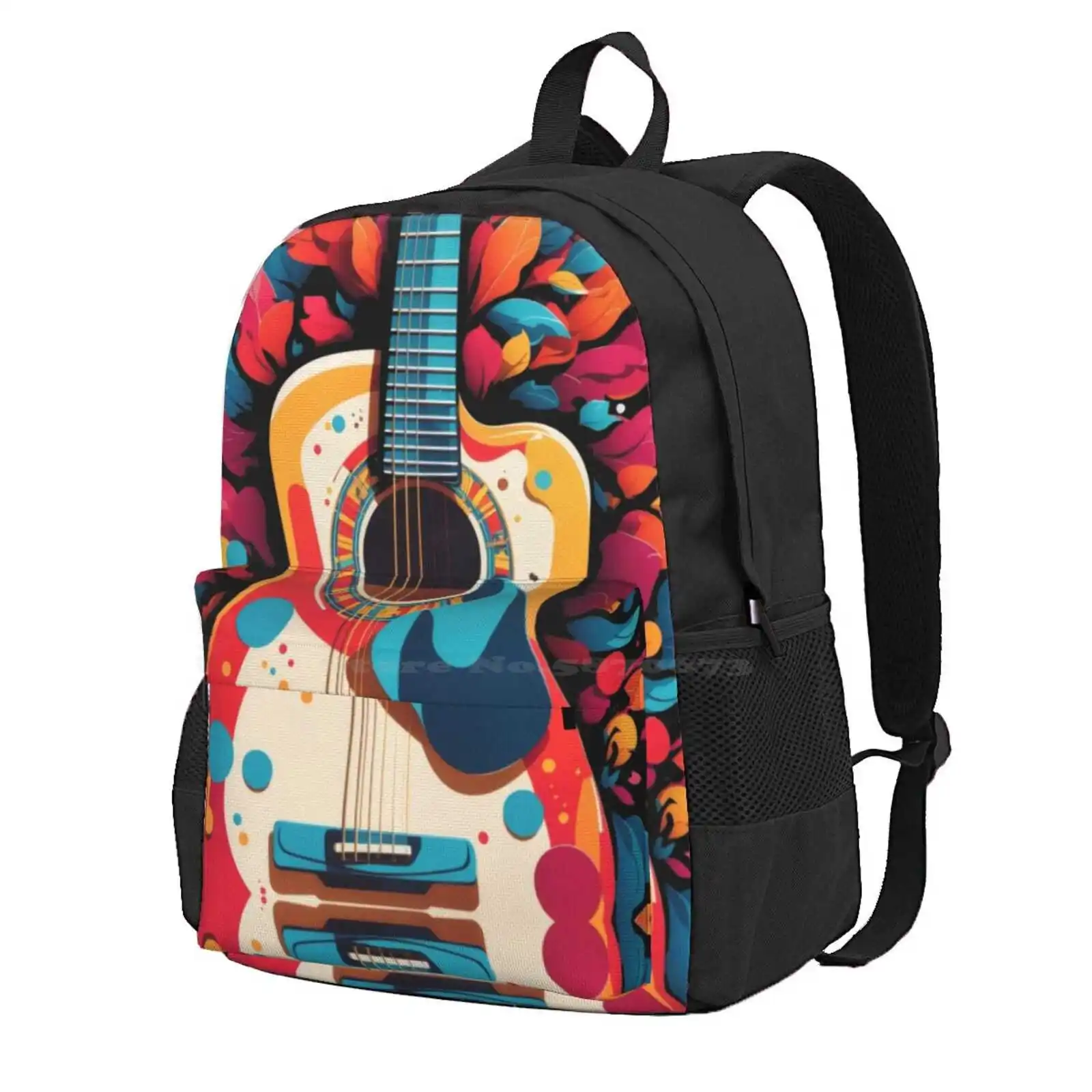 Coloful Guitar V2 Hot Sale Schoolbag Backpack Fashion Bags Guitar Musical Bass Band Musician Action Cool Beauty Taylor Tour