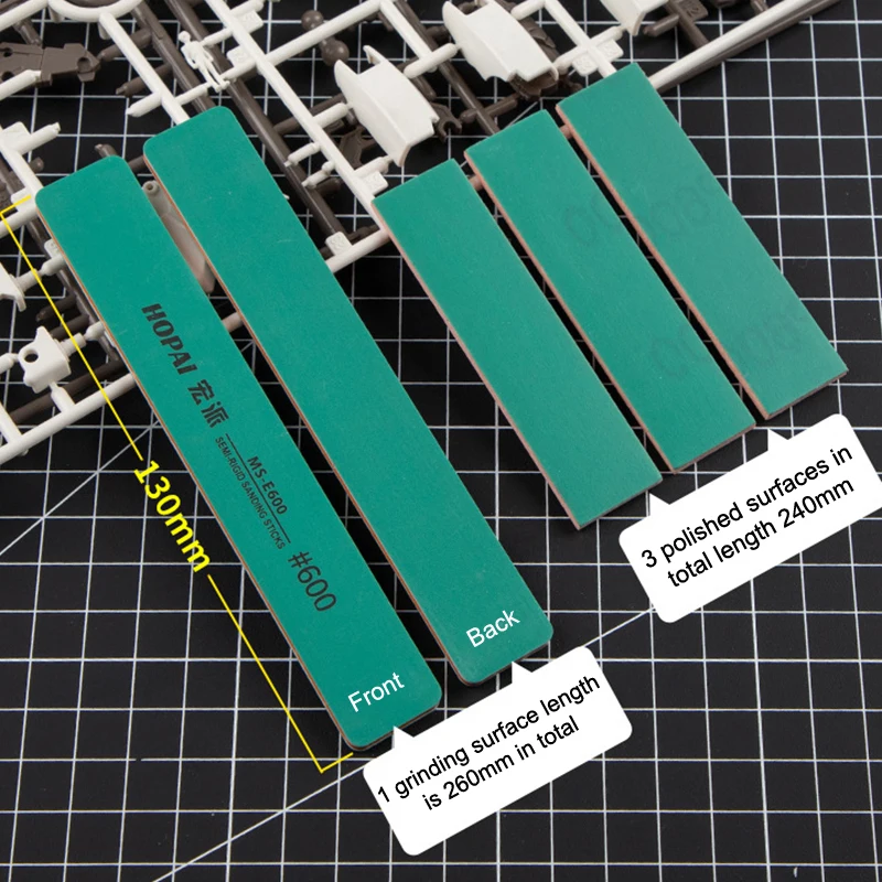 6 Stück MS-E400-1500, halbstarre Schleifstäbe, Kunststoff-Polierstäbe für Modellbau, zum Selbstmontieren von Modellen, Werkzeuge für den Modellbau. – Detail 18