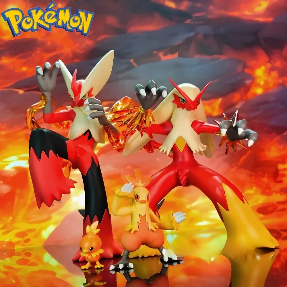 Anime-Figur Blaziken Evolutionary Group Actionfiguren PVC-Sammlungsmodelle Spielzeug für Kinder Geschenke 2-8cm