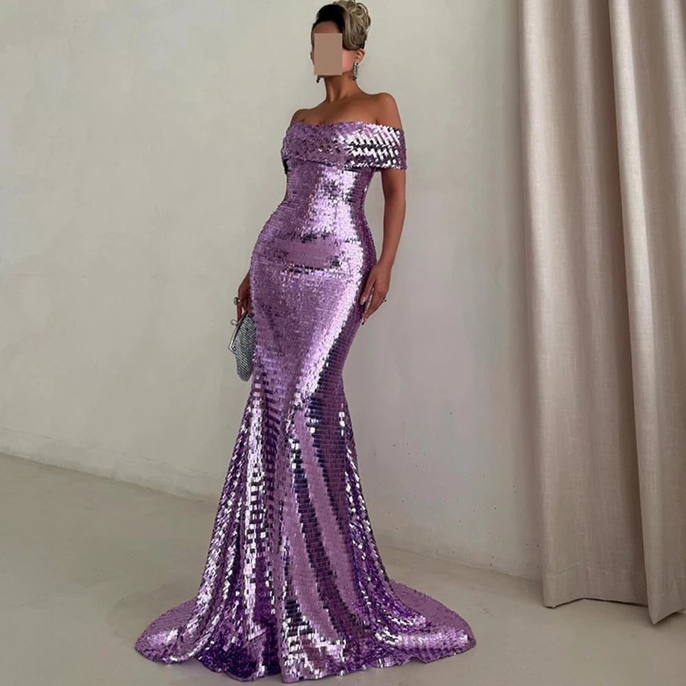 

Luxury Satin Boat Neck Evening Dress Delicate Mermaid Customized Prom Dresses Temperament Sweep Train Special Occasion Gowns