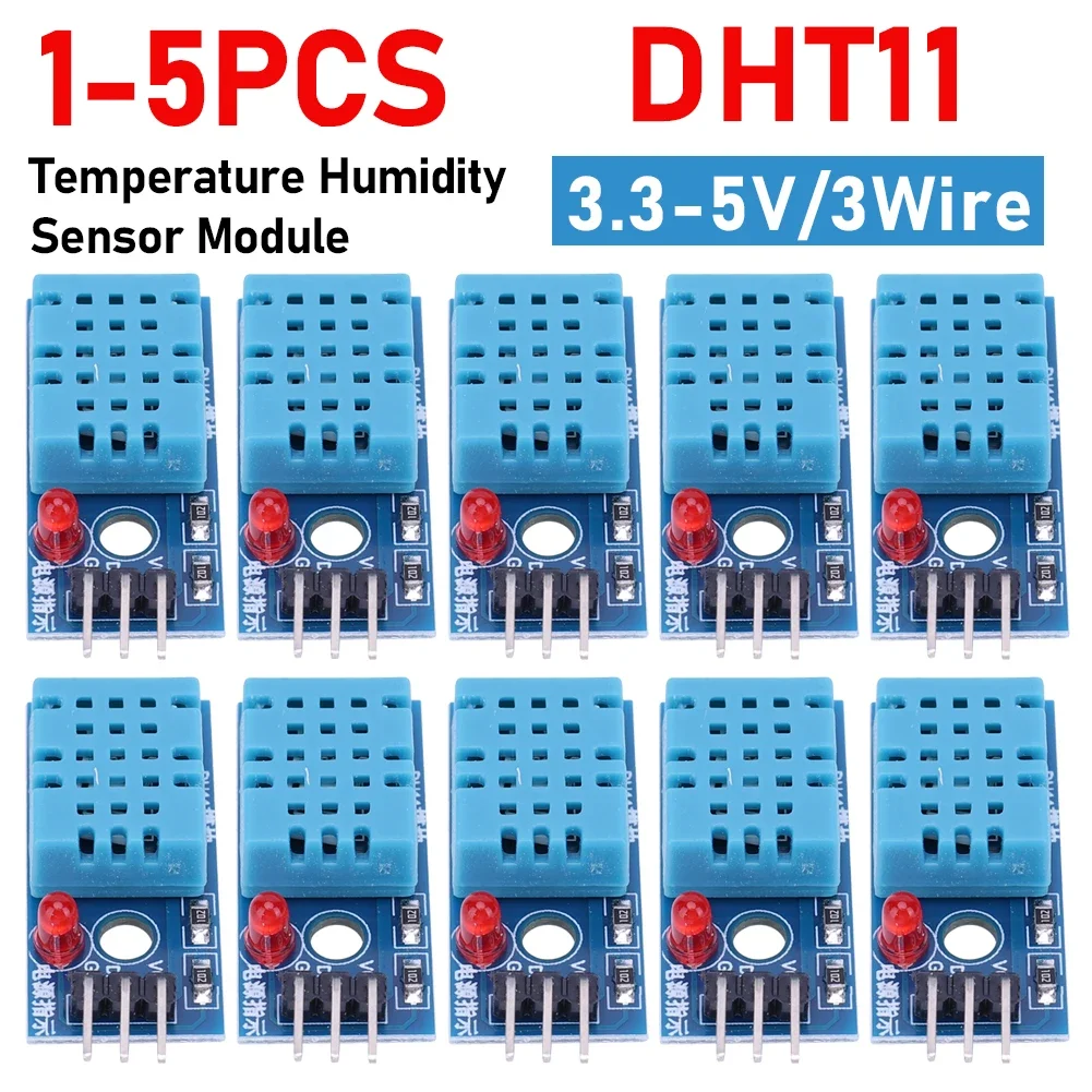 5-1pcs DHT11 Digital Temperature&Humidity Sensor Module Board 3.3V-5V 3-Wire High Precision Ultra-low Power Module For Arduino