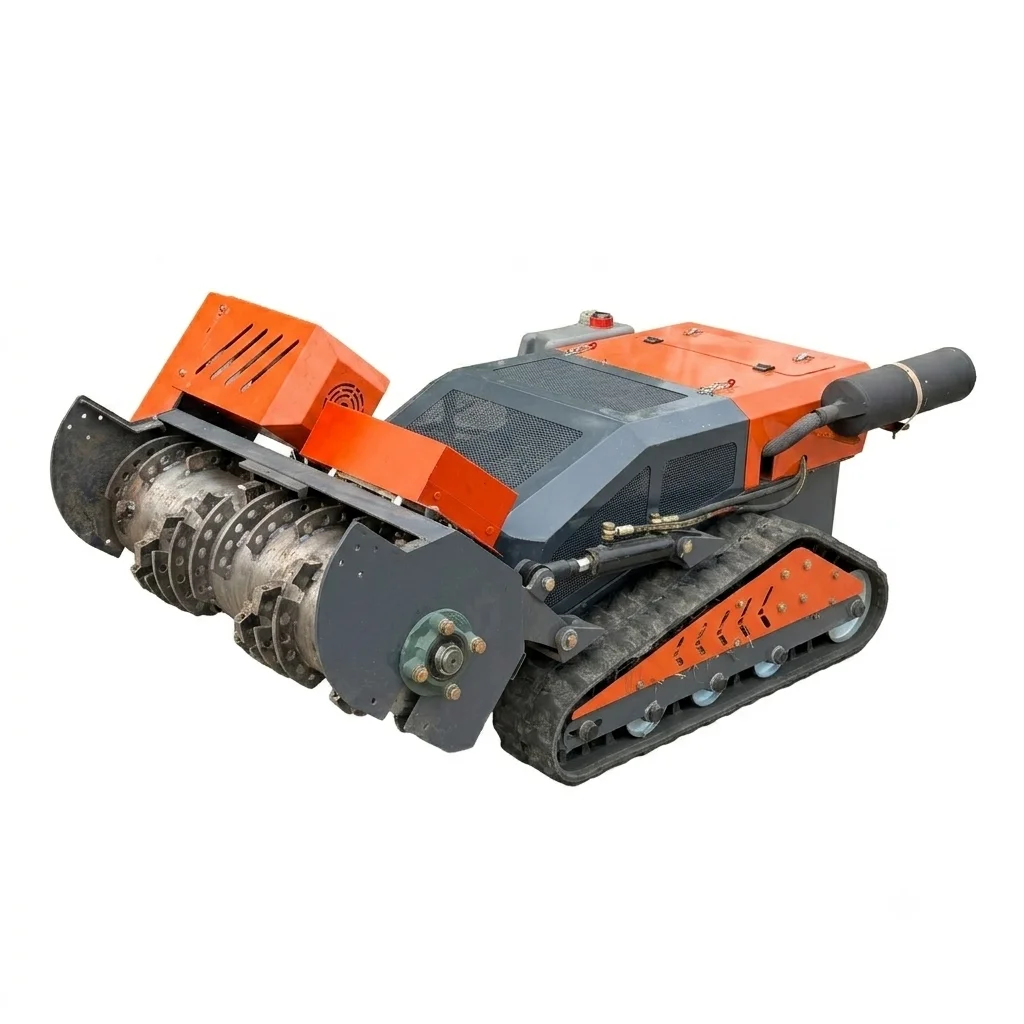 Automatischer Hybrid-Generator RC-Ferngesteuerter Rasenmäher mit Erweiterter Reichweite, Dauerbetrieb, Gummiketten-Rasenmäher für Landwirtschaftliche Abfälle