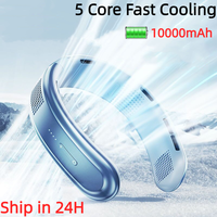 New Portable Neck Fan Rechargeable Mini Neck Cooler 3 Speeds Cooling Wind 10000mAh Electric Ventilador for Home Camping Outdoor