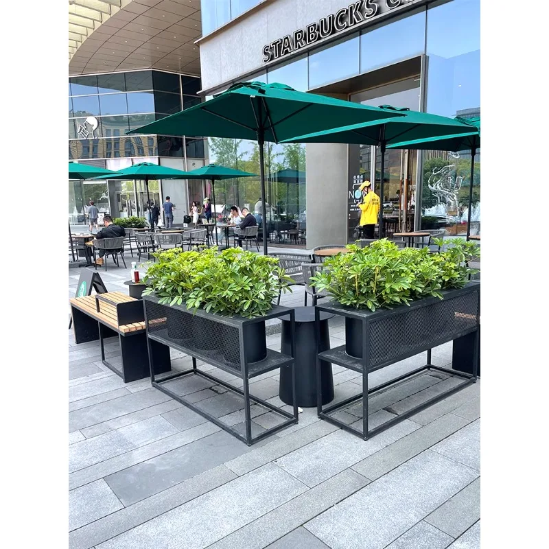 Coffee milk tea dessert shop outdoor preservative finished flower box restaurant catering outer pendulum partition fence flower