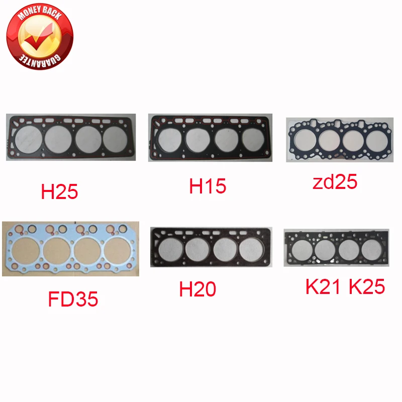 H25 H15 ZD25 FD35 H20 K21 K25 engine cylinder head gasket for Nissan