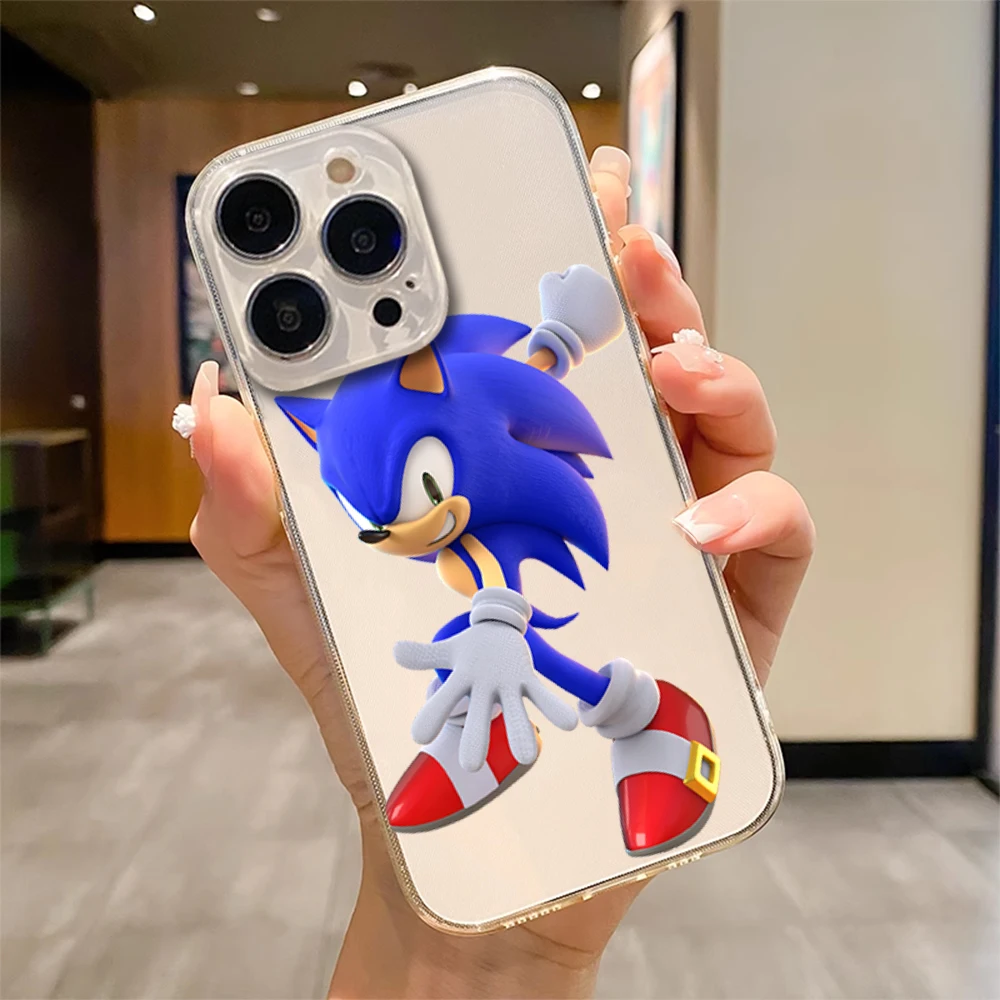 S-Sonic The H-Hedgehog Transparent Soft TPU Silicone Phone Case For iPhone 16 11 12 13 14 15 Pro Max