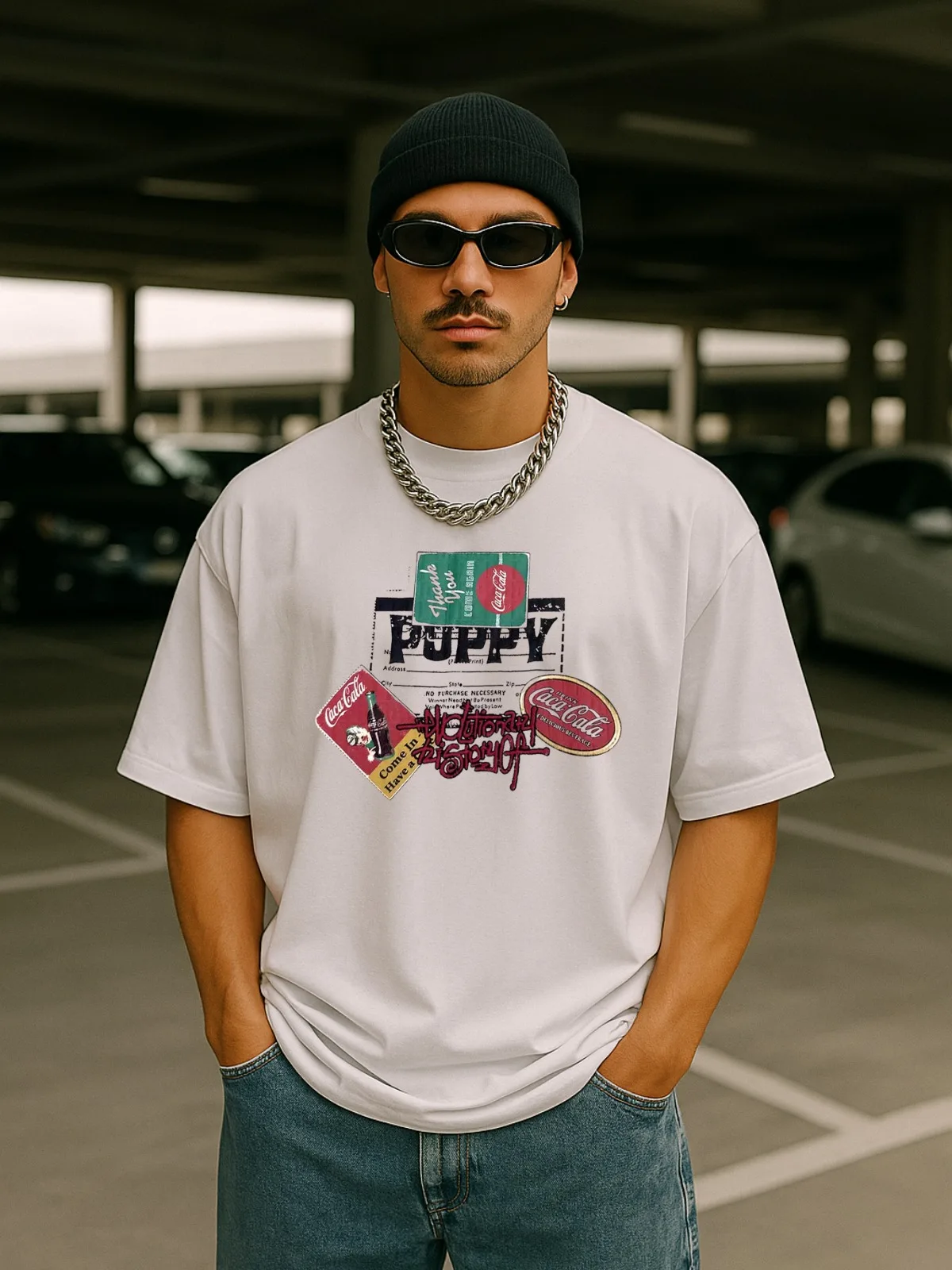 No Love Star Target Heavyweight Hip Hop Rap Graphic Tee Cotton Mens Womens T-Shirt Y2K Streetwear