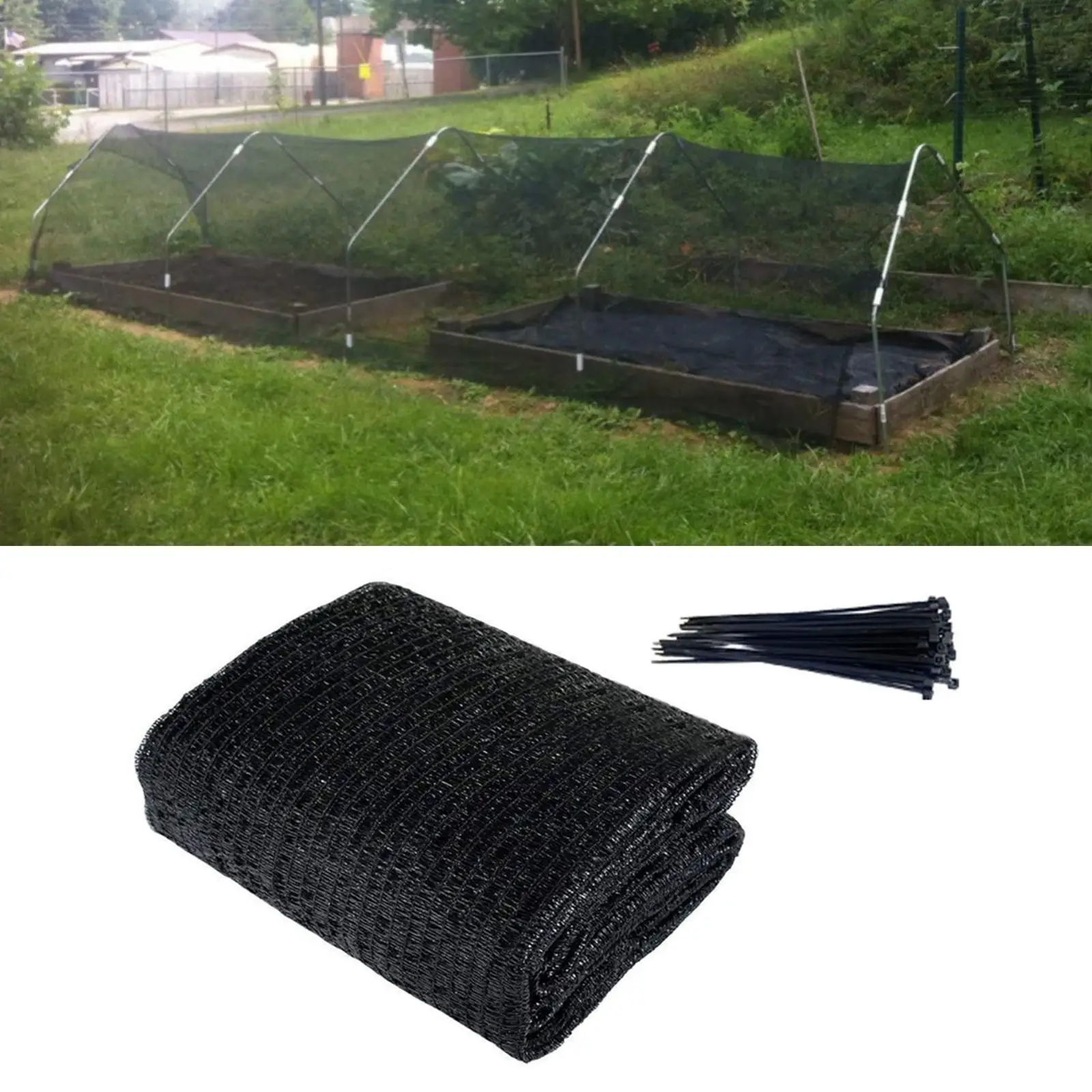 Sunblock Mesh Sun Shade Sail Sunscreen Greenhouse Shade Cloth for Flowers Black 4x6m