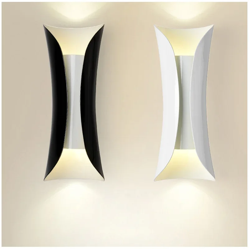 Modern Minimalist Metal Wall Lamp Black Color or White   Mounted  Light E27 LED Lighting Lamps