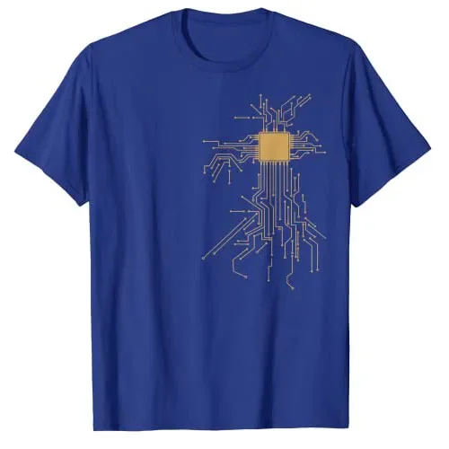 Electrical Electronic Engineer Circuit Graphic Tee Top Anatomical Heart CPU Processor Computer Programmer PCB Board T-Shirt