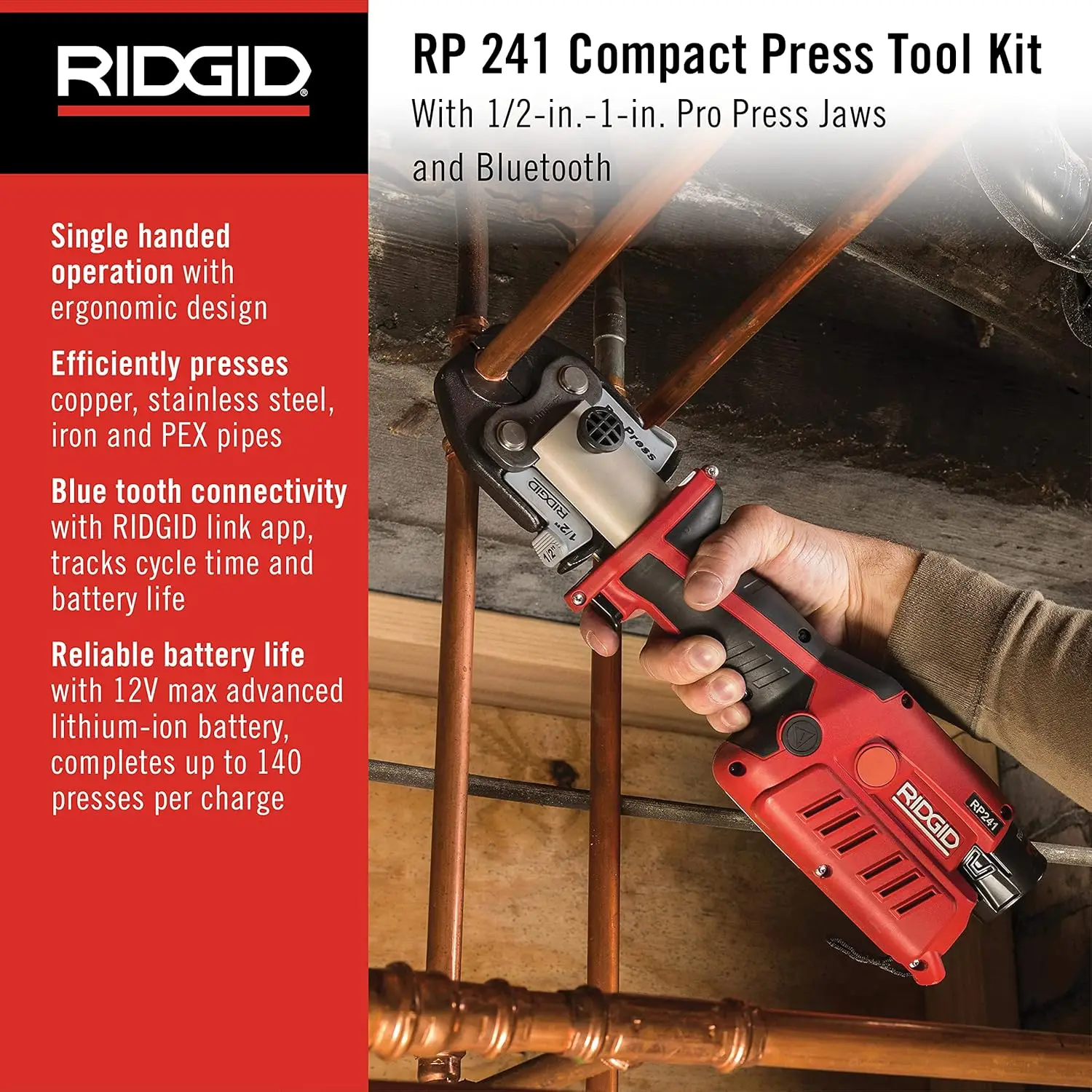 RIDGID 57373 Model RP 241 Compact Press Tool Kit with 1/2