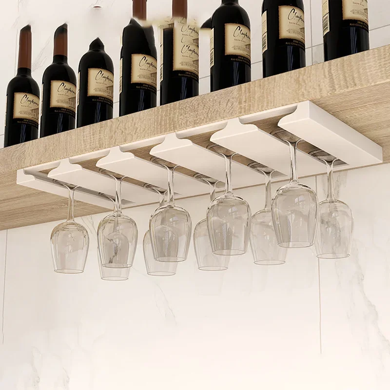 

Nordic Minimalist Style Home Bar Hanging High Tripod Wine Glass Rack Upside Down Non-porous Stainless Steel Wine Glass Rack